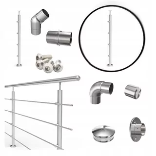 Balustrádové prvky ATLANTA - Stĺpik pre štyri rúrky Ø12,0 mm, nerez